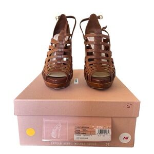 Miu Miu Brown Strappy Sandals Heel